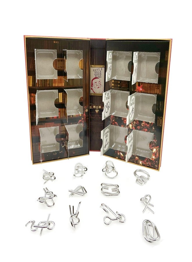 Project Genius 12 Puzzles Before Christmas Advent Calendar Book - Metal Disentanglement Puzzle Set, Brainteasers for Teens & Adults, Holiday Gift, Project Genius - Image 4